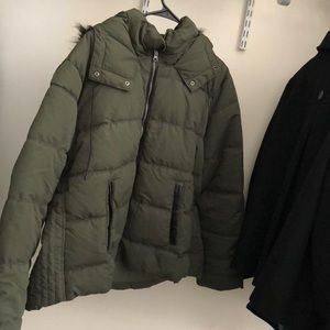Fluffy green jacket